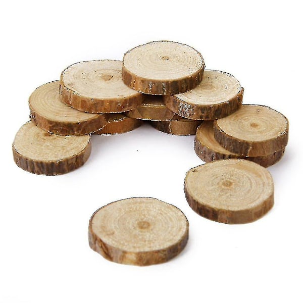 100 st Träskivor Träbitar För DIY Hantverk Bröllopsdekorationer 2-3cm-dwdz