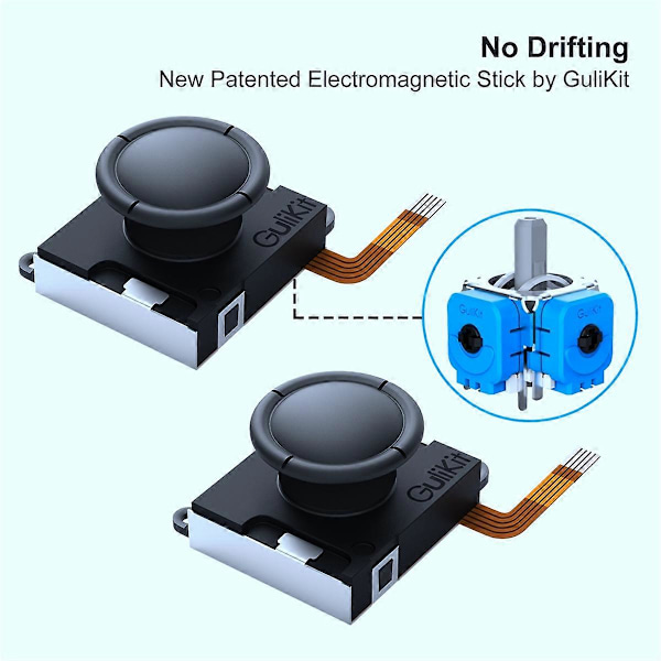 Gulikit Hall Sensing Joystick för JoyCon Ersättning Ingen Drift Elektromagnetisk Spak för Nintendo