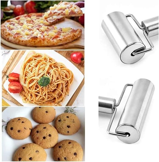 Kagerulle til pizzadej, glat non-stick rustfrit stål, til hjemmebagning og madlavning