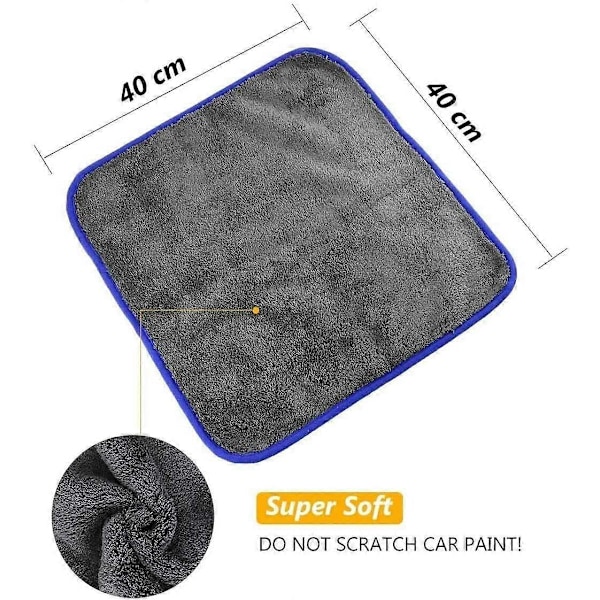 1200GSM Mikrokuitu Autosiivousliinat, 3 kpl Auton Hienosäätöliinaa