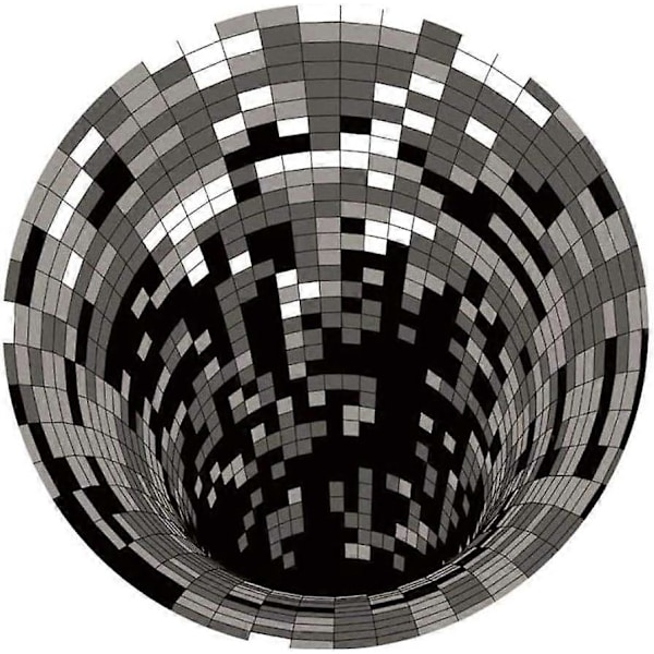 3D Vortex -matto, pyöreä polyesterimatto, mustavalkoinen pohjaton kuilu, optinen illuusio, lattiamatto, olohuoneen liukumaton sisustus, ovimatto - A soikea 40x40cm