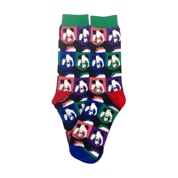 Pop Art Panda Mönster Strumpor från Sock Panda Multicolor Size 9-11 (Adult Medium)