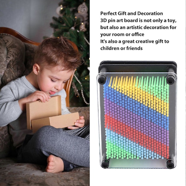 3D Pin Art Leksak Färgglad Plast Pin Art Tavla 3D Nålkonst Leksak för Barn Present Svart Bakgrund