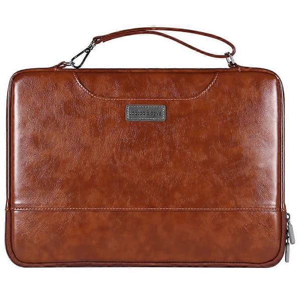 PU Læder Laptop Sleeve til 13-14 Tommer Notebooks Bærbar Opbevaringstaske Brun