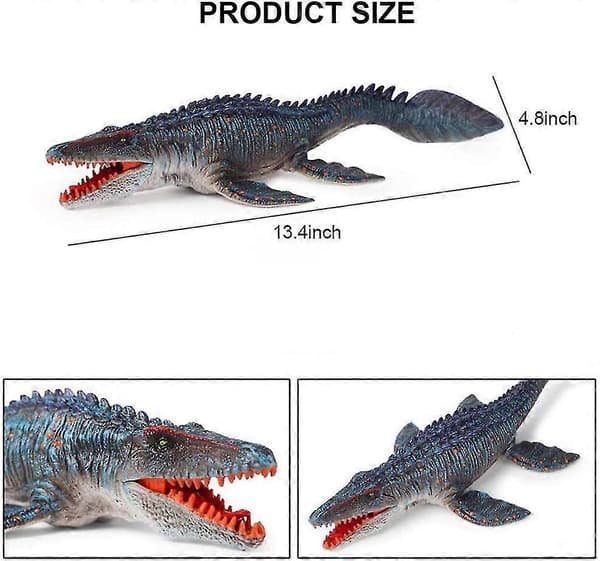Simulerings dinosaurmodell Undersjøisk mosasaurus Havkonge plastmodell Håndlaget modell barneleker