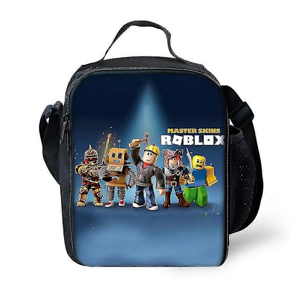 Roblox Isolert Matboksveske for Barn, Gutter og Jenter, Gjenbrukbar Matboks for Piknik og Skole, Ideell for Varme eller Kalde Snacks og Bento-bokser E