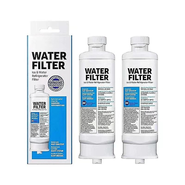 2-pak Køleskabs Vandfilter Udskiftningsfilter til Samsung DA97-17376B DA97-08006C HAF