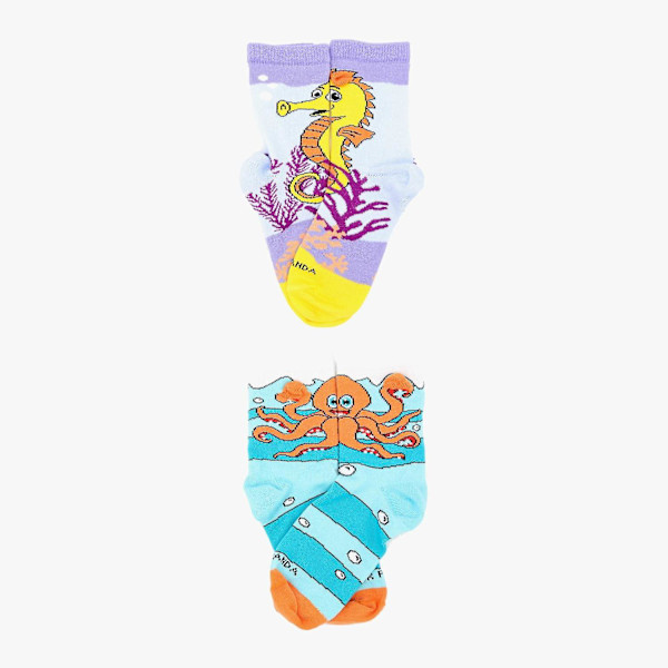 Sea Creatures Socks - Ocean Adventure (set om två) (åldrar 0-7) Multicolor Medium (Ages 5-7)