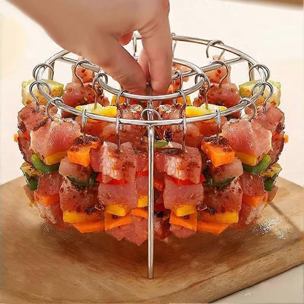 BBQ Spydholder i rustfrit stål, rund, vertikal holder til Instant Pot