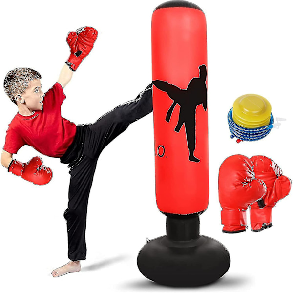 Punching Bag til børn. Oppustelig boksesæk. Boksesæt til børnetræning. Øjeblikkelig rebound