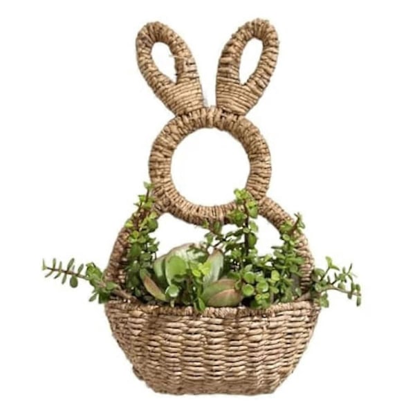 Påskhare Vävd Korg Rustika Blommor Displaykrukor för Dekorationer till Ytterdörren