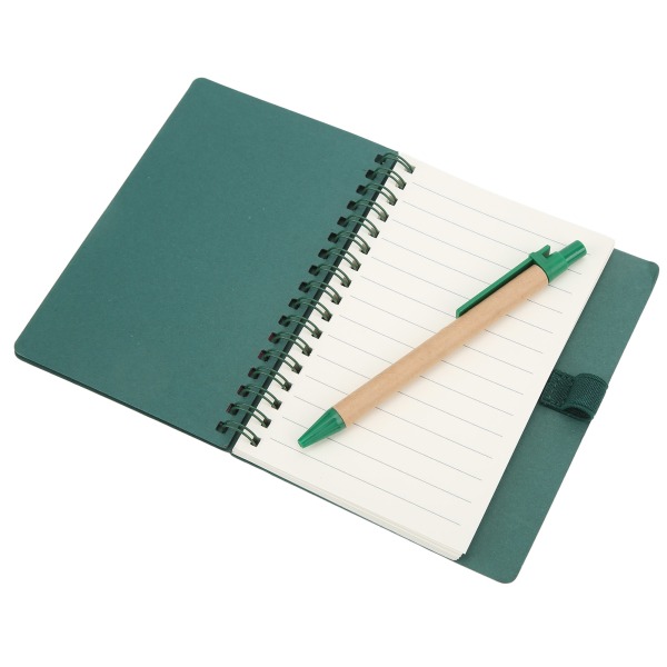 Bedriftskontor enkel notatbok i okseskinn, studentnotatbok, grønn