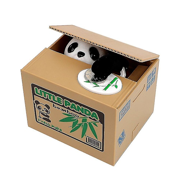 Automatisk Panda Katt Stjäla Mynt Bank Pengar Sparlåda Elektroniska Pengaboxar Spargrisar Barn Present-cl.