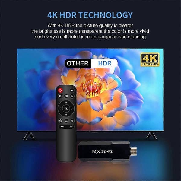 Smart TV Stick Android Video 4K Bluetooth RK3228A Quad-Core Mediaspiller Spillboks MX10 F2
