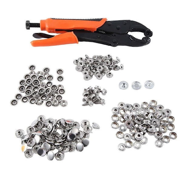 Kestävä nepparikiinnitystyökalu, nepparikiinnityssarja 60 setillä, venepeitteille, nepparipihdit, metallinepparien vaihtoon