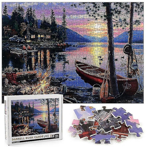 1000 brikker Darrell Bush Lake Puslespill DIY Leker Montering Bilde Dekorasjon