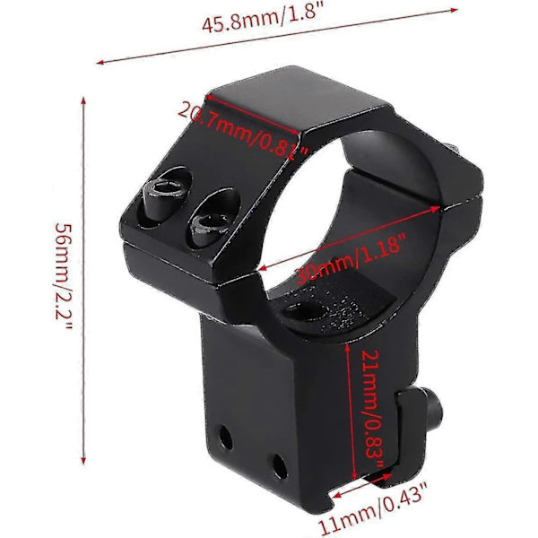 Högprofil Cope - 30 mm monteringsadapter med 11 mm Dovetail-skena