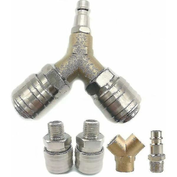 Trykluftfordeler, 1/4 Trykluftfitting 3-vejs Quick Release Trykluftkonnektor med hangevind
