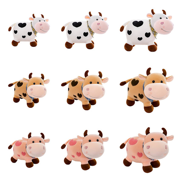 Superpehmeä lehmännukke Puuvilla Anima Pinkki Kivat syntymäpäivähäälahjat Ragdoll Ornamentti Ruskea Tytöille Valkoinen vasikka pehmolelu Brown 25cm