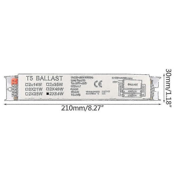 220-240 V Laaja Jännite T5 Elektroninen Liitäntälaite Loistelampuille Kotiin 1X21W