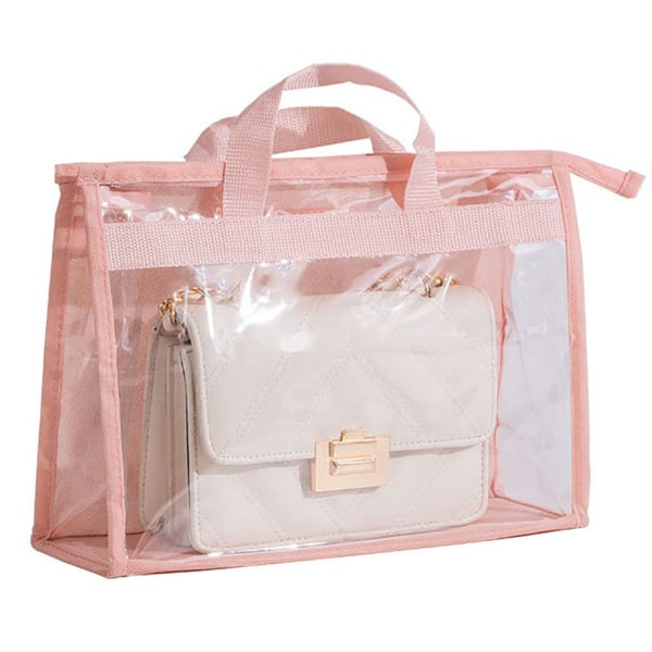Pustende fuktsikker pose støvpose garderobe forseglet skinnveske beskyttelse oppbevaringspose (rosa L)