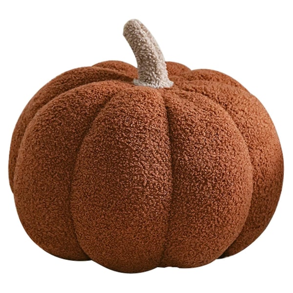 Halloween Pumpkin Pehmotyynyn sisustus - Pehmeä ja pörröinen kurpitsanheittotyyny sohvalle - Söpö Halloween-sisustus brown 28cm