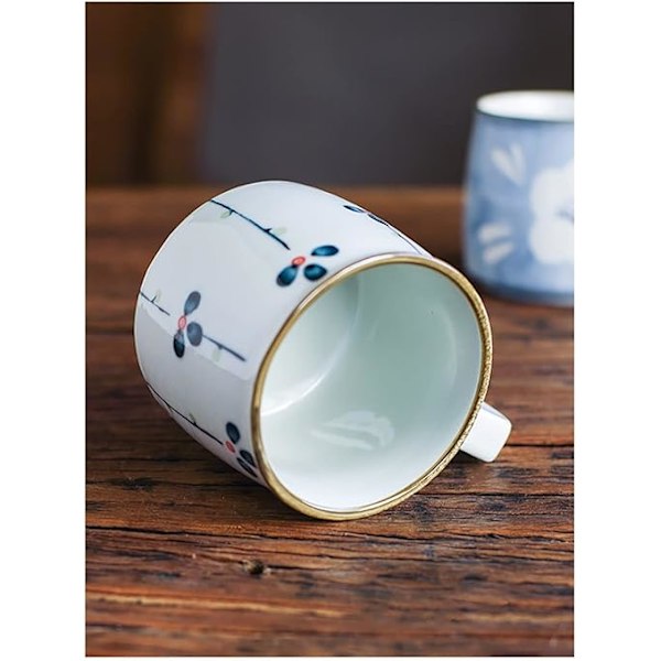 Håndmalet Keramisk Te Krus Unik Japansk Antik Stil Sake Kaffe Kopper, 250ml Mini Morgenmadskrus Køkkenudstyr (Farve: Khaki, Størrelse: 1 stk)