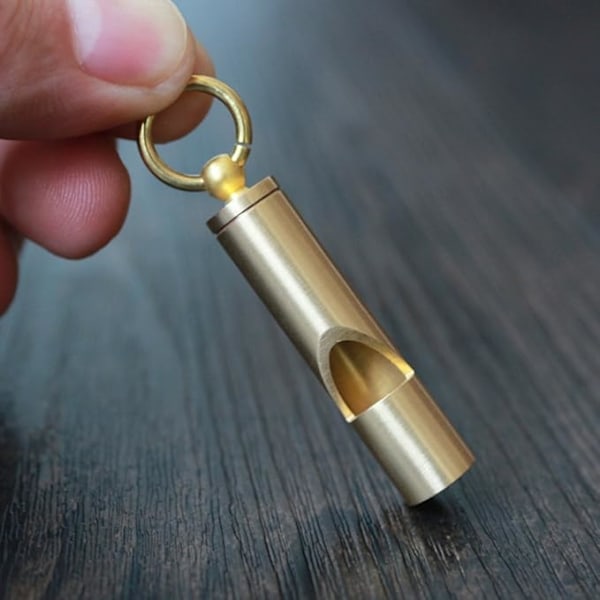 Retro Nöd Visselpipa SOS Karbinhake Livräddande Mässing Utrustning Camping & Vandring Plånbok Nödkit för Kvinnor (Guld, One Size)