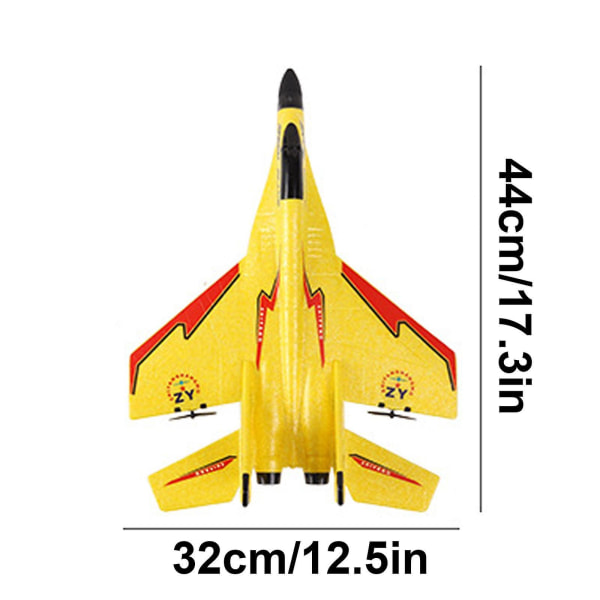 Fjärrkontroll flygplan, 2-kanals fjärrkontroll 2,4 Ghz, automatisk balans Lätt att flyga för nybörjare Vuxna och barn, fighter Jet Holiday Season Present Yellow