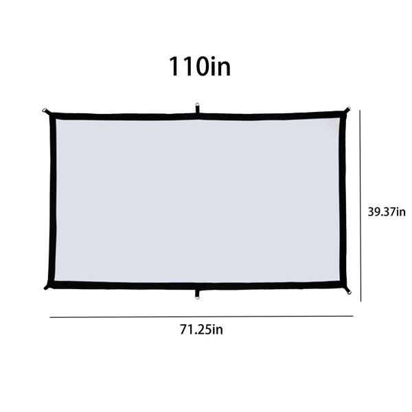 Projektorduk 130/110 tum, filmprojektorduk 16:9 hopfällbar bärbar anti-rynkprojektion inomhus utomhus för hem, fest, kontor, klassrum B