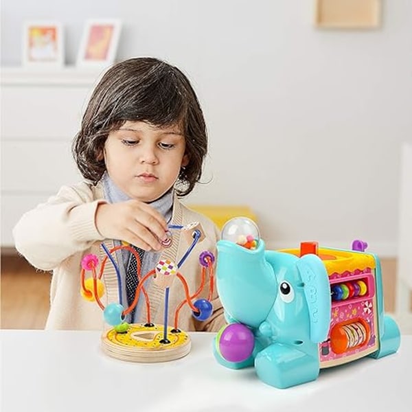 Aktivitetskube Leksaker - Babyleksaker med Pärlabyrint för Småbarn 1 2 År Gamla Pojkar och Flickor Presenter