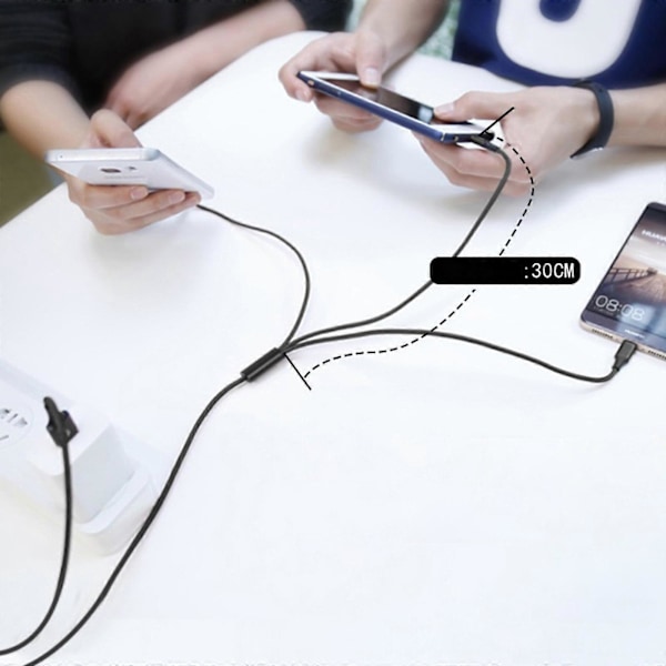 Multi Laddningskabel Multi USB Laddare Kabel Nylonflätad 3/4/5 i 1 Multipel Laddningssladd med Typ-C Kontakter One for four