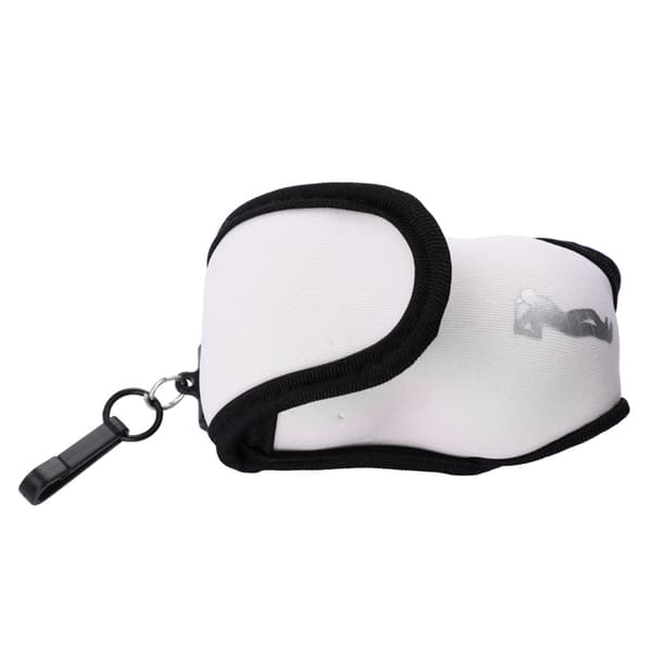 Elastisk Mini Golfboldholderpose med Krog og Klips til Opbevaring af Bolde og Tees (Hvid)