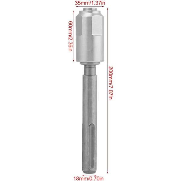 Chuck-adapter, slitesterk SDS Max til SDS Plus-adapter, Chuck Drill Converter Shank for roterende rivningshammere
