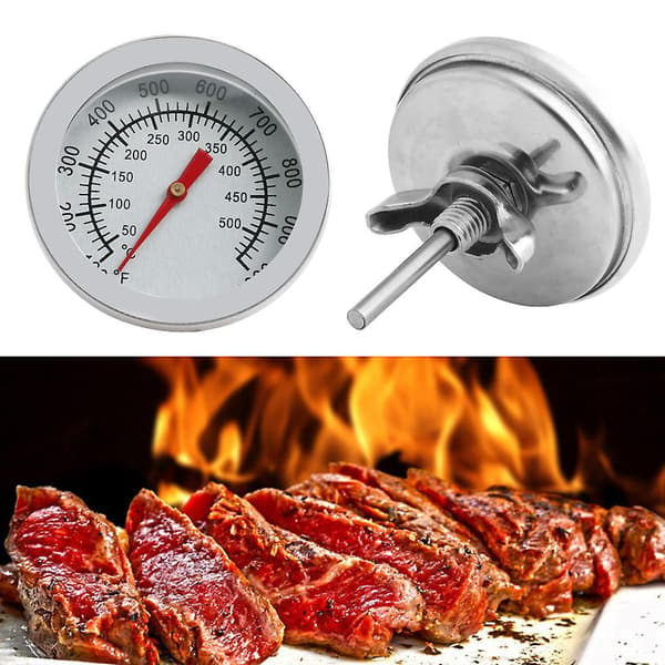 Grilltermometer i rostfritt stål för BBQ Smoker, 50-500 grader