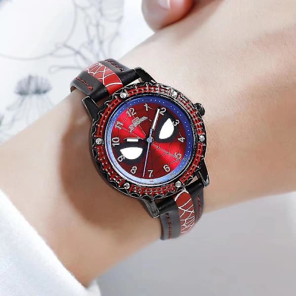 Spiderman Lysende Armbåndsur for Barn Svart Rød