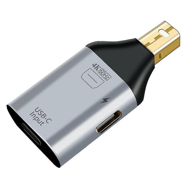 USB-C Adapter Type-C Hun til Mini DisplayPort Han - 4K@60Hz HD Video (mini DP-kompatibel)