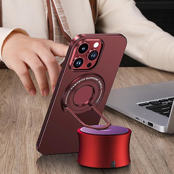 Magnetisk telefondeksel med telefonholder for iPhone 12 12pro 12promax 13 13pro 13promax 14 14pro 14promax 14plus 15 15pro 15promax 15plus Støvtett