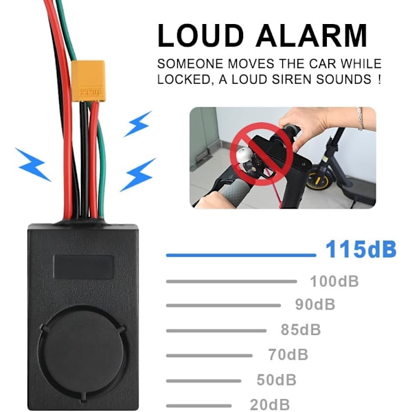 115dB Alarm til Xiaomi Mi 4 Mi 3 Pro 2 Pro 1S M365 Tyverisikring Elektrisk Scooter Tyverisikringssystem Scooter Tilbehør Modifikation