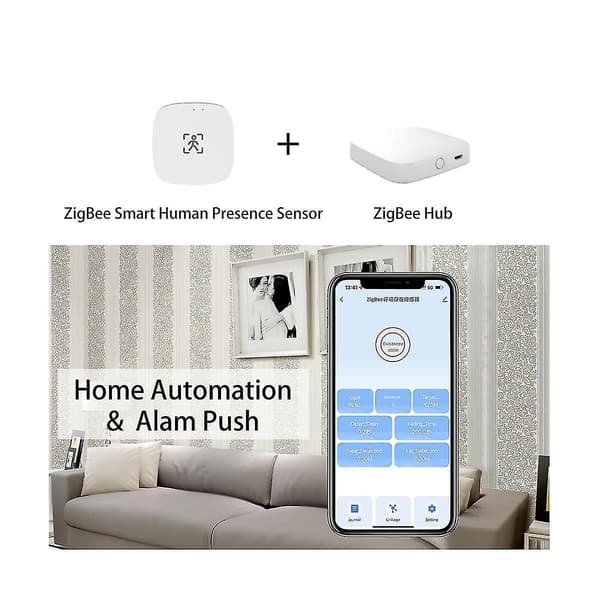 ZigBee Menneskelig Tilstedeværelse Bevegelsessensor med Luminans/Distansemåling 5/110/220V Tuya Smart Life Ho