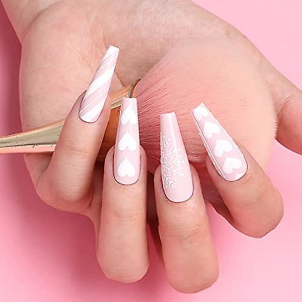 Långa Kistformade Lösnaglar - Full Täckning Naturliga Ballerina Falska Naglar 500 st Akryl Nagelspetsar med Fodral, 10 Storlekar. Obs: Inget lim.