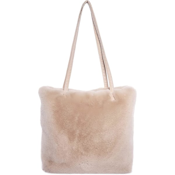 Fuskpäls Tote Bag Pälsig Handväska Fluffig Axelväska Topphandtagsväska Crossbody Väska för Kvinnor