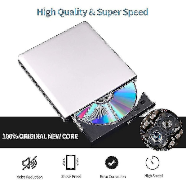 Ulkoinen Blu Ray DVD-asema 3D, Usb 0 ja Type-c Bluray Cd Dvd -lukija Ohut Kannettava Blu-ray-asema Yhteensopiva Macbo:n kanssa