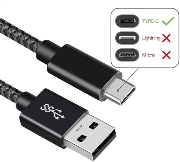 2-pak hurtigopladnings-USB-C-kabel til data/opladning, 2 m – Sort