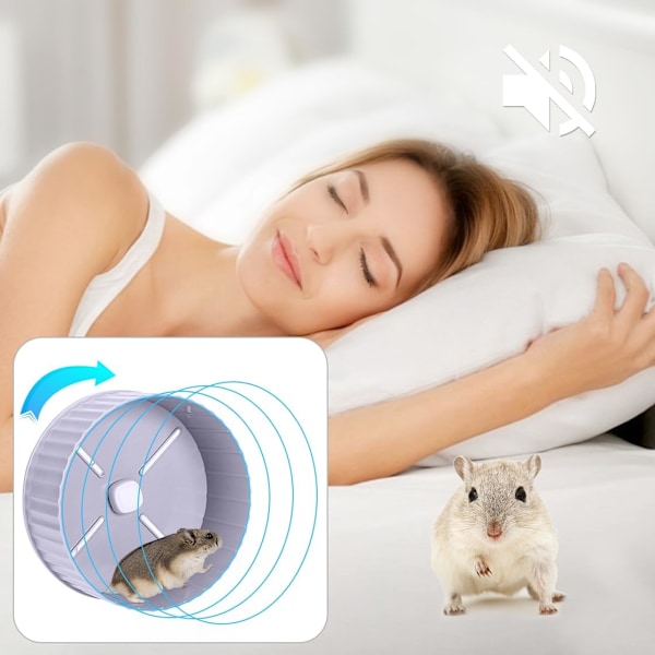Tyst Hamsterhjul, Hamster Löphjul Tyst Snurra för Hamstrar Gerbiler Möss Eller Andra Små Djur (GRÅ)
