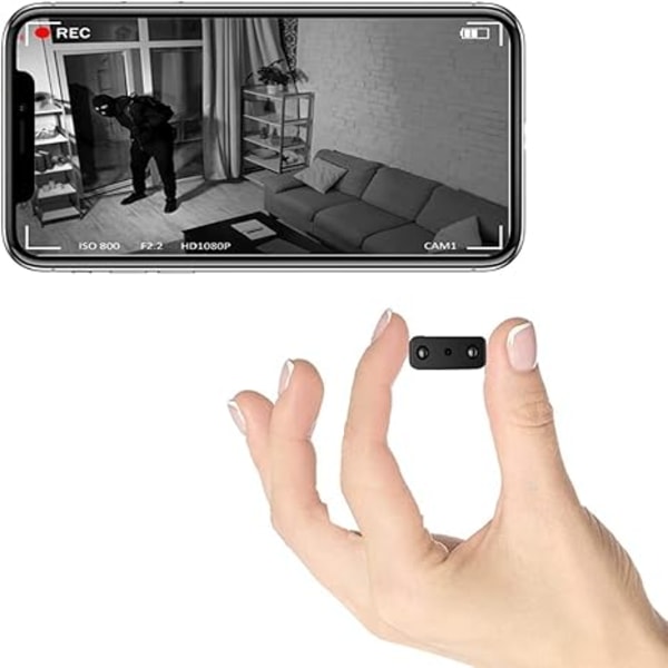 Mini Spionkamera WiFi, Minsta Dolda Kameror HD1080P med Telefonapp, Rörelsedetektering, Mörkerseende för Inomhusbruk