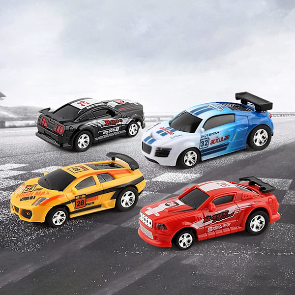Mini RC Bil, 1 Set Mikro Fjärrkontroll Bil med Vägspärrar Coca-Cola Burkar Design Kreativ Simulerings Racing Bil Leksak Barn Present Röd En Storlek