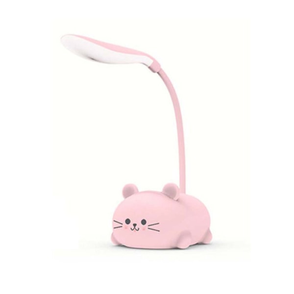 LED bordslampa tecknad söt katt nattlampa pink