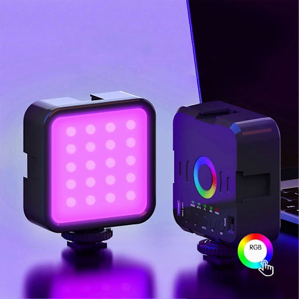 Kannettava RGB-täyttövalo, täysväri, 3000–9000 K, himmennettävä, 70 LED-helmeä, 7 W, kädessä pidettävä valokuvausvalo