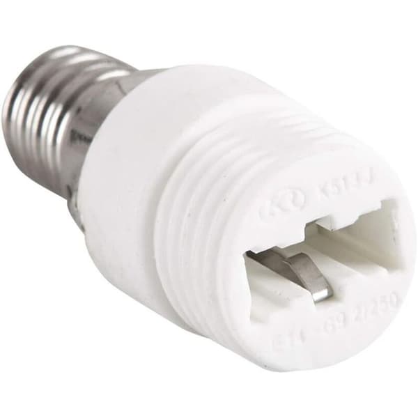 Sett med 2 E14 til G9 keramiske sokkeladaptere for LED-, halogen- og CFL-pærer